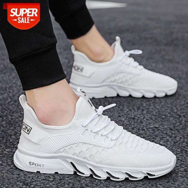 

summer men's shoes korean fashion trend casual lightweight breathable flying woven sports running #ku1v