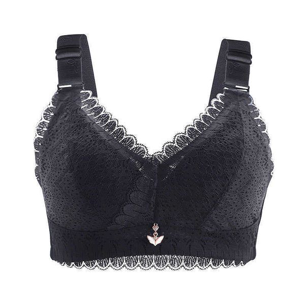 

summer plus size full cup bra ultra-thin big cup breathable underwear minimizer push up bras pink brasier mujer 90 120 c d e 210623, Red;black