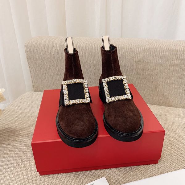 

brand casual women's shoes designer square buckle straps luxury comfortable martin boots size 35-41, Red;white