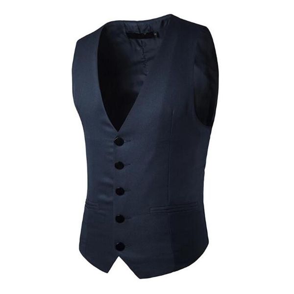

men's vests european and american style business gentleman casual career to work solid color suit vest, Black;white