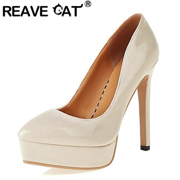 

dress shoes reave cat 2021 office ladies elegant pumps platforms slip on pointed toe 12.5cm thin heel us11 12 black red beige khaki a4459