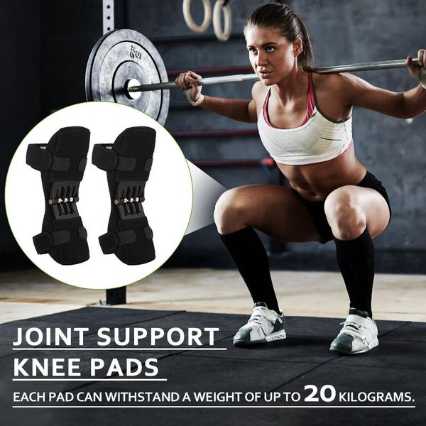 

elbow & knee pads joint support breathable non-slip power lift powerful rebound spring force, Black;gray