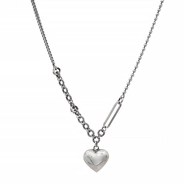 

pendant necklaces potcet women's love necklace clavicle chain geometric fashion hip hop personality party jewelry, Silver
