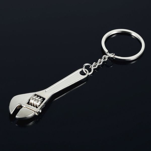 

creative gift personalized adjustable wrench tool metal car advertisement waist key ring chain pendant, Slivery;golden