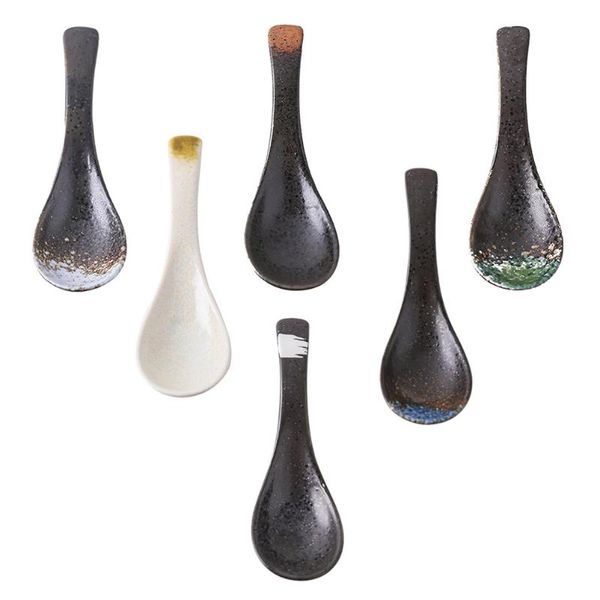 

spoons 6pcs ceramic soup rice eating useful feeding kitchen supplies
