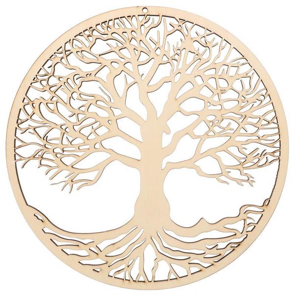 

decorative objects & figurines 1pc tree of life pendant hanging adornment wooden ornament for garden decor bedroom