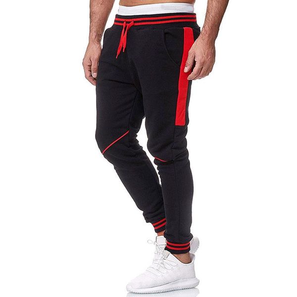 

men's pants 2021 casual skinny mens joggers sweatpants fitness workout brand track autumn male fashion trousers, Black