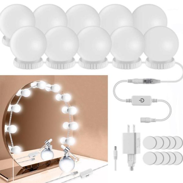 

makeup mirror led lights 10 vanity light bulbs for dressing table with dimmer and plug in,mirror not included #2883501
