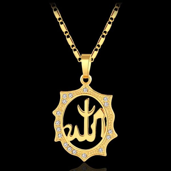 

pendant necklaces fashion islam religious muslim necklace for women gold/silver color arab jewelry accessories gift bijoux