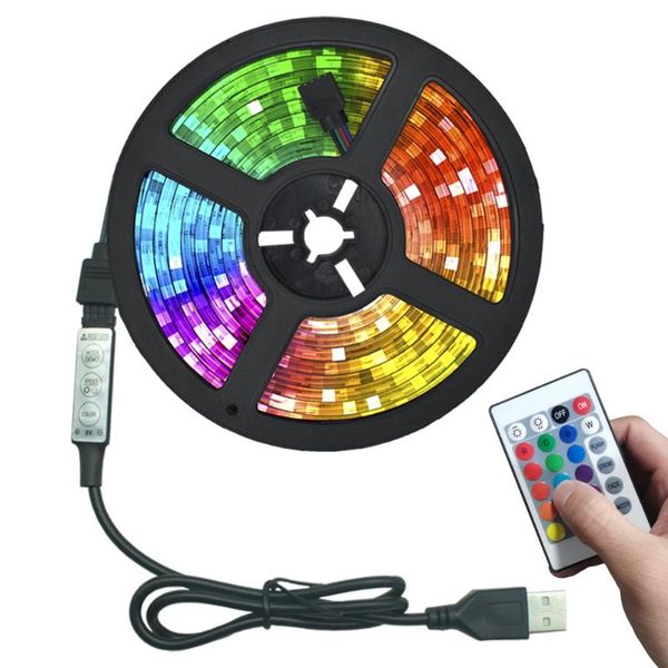 

strips led lights usb infrared control rgb smd2835 dc5v 1m 2m 3m 4m 5m flexible lamp tape diode tv background lighting luces