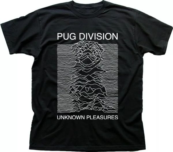 

PUG Division Unknown Pleasures inspired Pulsar cotton t-shirt 5020, White;black