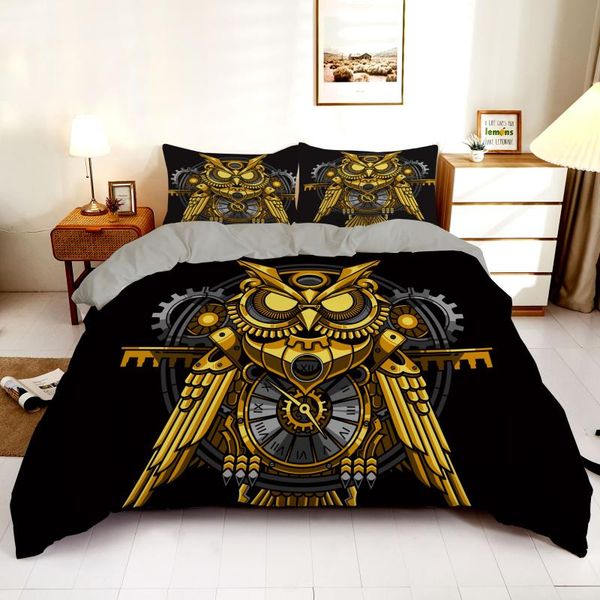 

bedding sets mechani owls creative set for kids  king size duvet cover 2/3pcs nordic colorful covers 140x210 home textiles