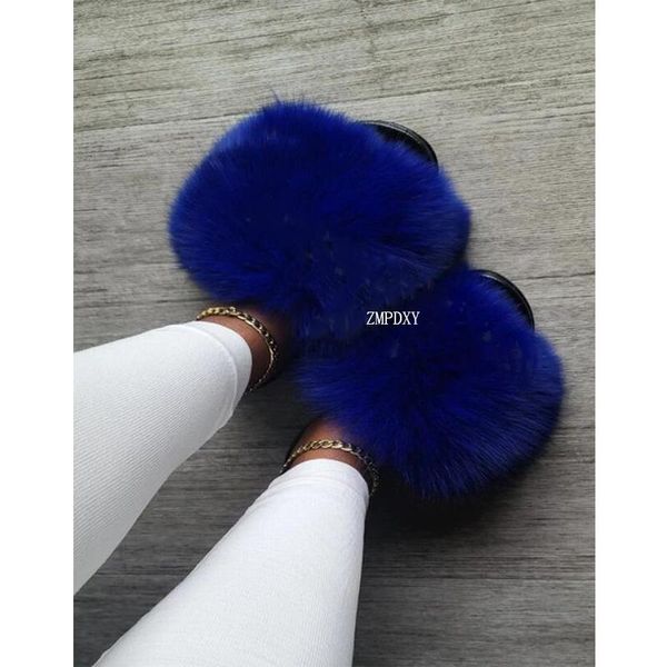 

women real raccoon fur slippers plush warm summer beach flip flops fluffy slides fashion flat sandals travel shoes, Black