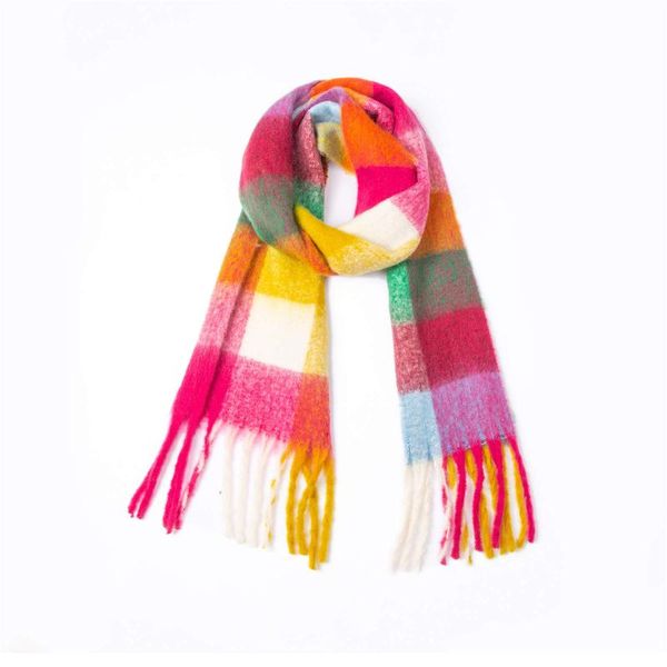 

scarves fashion scarf adult's warm and splicing plaid polyester hijab in winter soft multi-purpose windproof casual shawls, Blue;gray