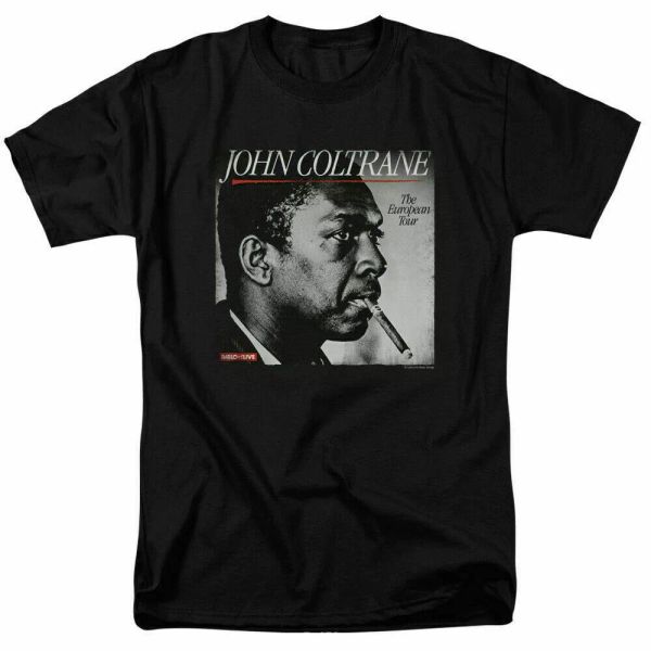 

john coltrane smoke breaks t shirt licensed jazz bebop saxophone black, White;black