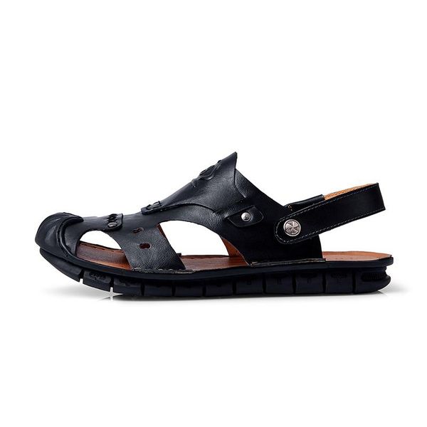 

sandals mens 39 rubber on gladiator luxury comfort leather roman walking shoe platform genuine shoes in sandles de men for, Black
