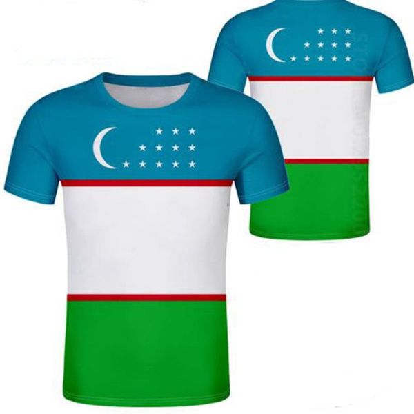 

men's t-shirts uzbekistan male youth diy custom made name number po uzb casual t shirt nation flag uz ozbekiston uzbek country clothes, White;black