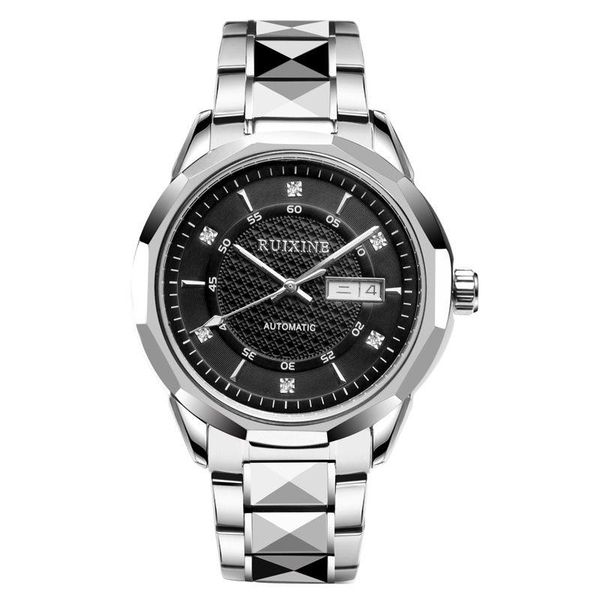 

wristwatches ruixine luxury silver automatic mechanical watches for men waterproof luminous sport sapphire glass relojes hombre, Slivery;brown