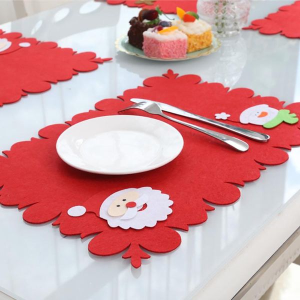 

2pcs christmas placemats for table decorations mat knife and fork cushion placemat mats & pads
