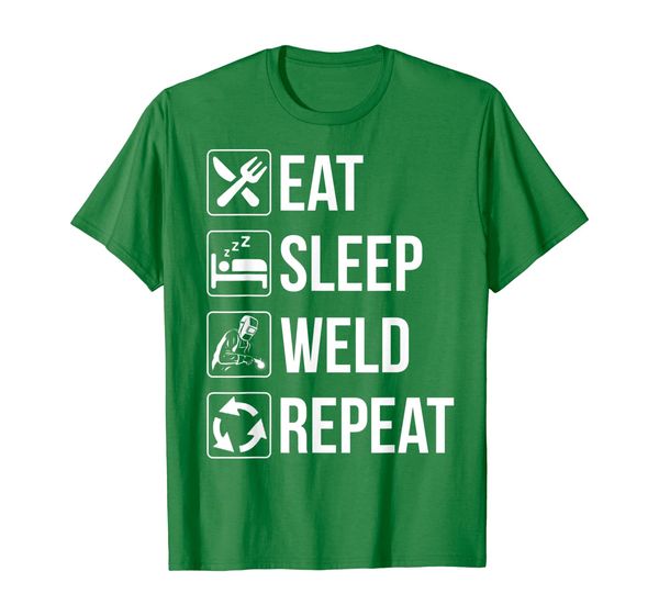 

funny welding eat sleep weld repeat tshirt for welders, White;black