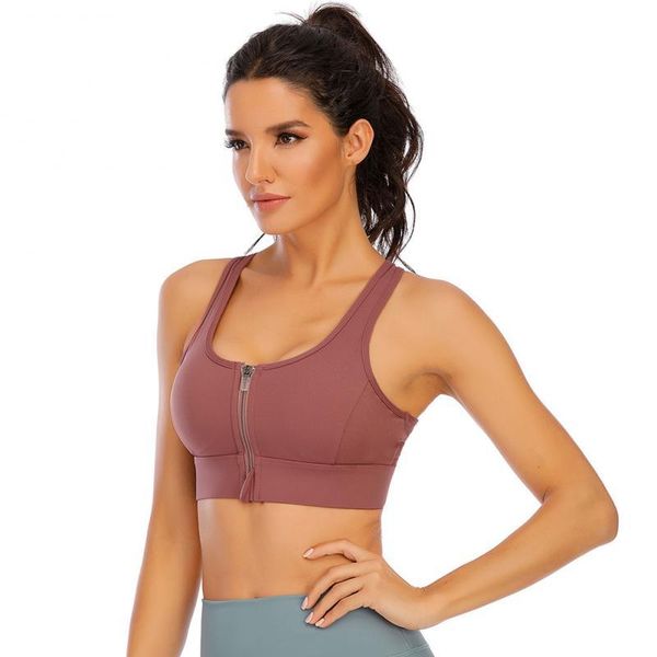 

yoga outfit women's front zipper sports bra high elasticity breathable quick dry underwear gym fitness vest sportswear