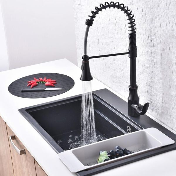 

kitchen faucets european style pull out faucet black chrome plated torneira 360 degree rotatable cold and water mixer taps