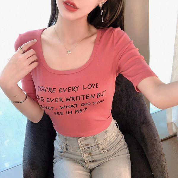 

women's t-shirt summer 2021 cotton t shirt women letter print short sleeve plus size casual tees slim fit female tshirts harajuku stree, White