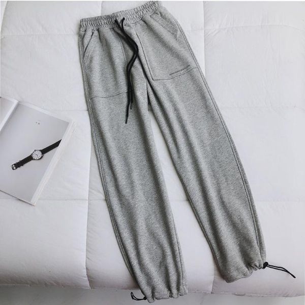 

women's pants & capris autumn sport cargo women harajuku loose bf straight trousers high waist all-match 2021 spring, Black;white