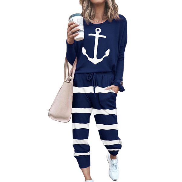 

2021 autumn new female printing gradient two-piece long-sleeved casual, White