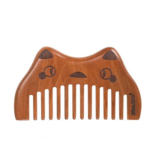 

hair brushes comb nanmu wide tooth wood no-static massage natural beautiful and convenient comfortable, Silver