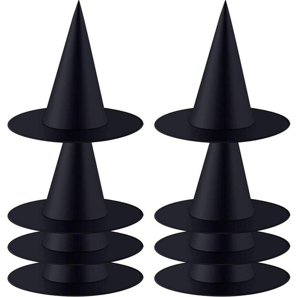 

party hats 8pcs halloween black witch hat taffeta magic