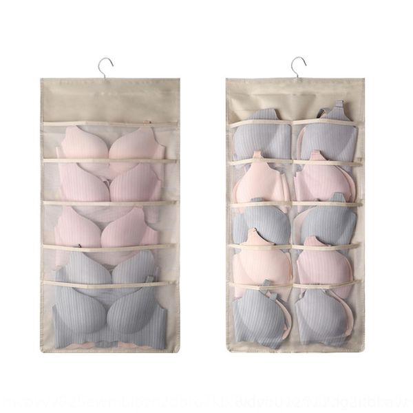 

eWj underwear wall hanging bags double sided wardrobe artifact household socks hanging bra storage underwear storage bag dormitory
