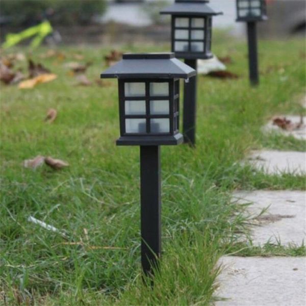 

lawn lamps 5pcs solar powered light mini house shaped lights garden stake outdoor for pathway yard (warm light)