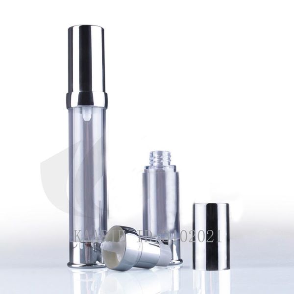 

storage bottles & jars 10/20/30pcs/lot 15ml 30ml high grade empty cosmetic lotion bottle, diy portable silver essence vacuum airless package