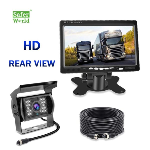 

car rear view cameras& parking sensors 12v 24v heavy duty vehicle truck backup reverse camera system+7 inch lcd monitor kit