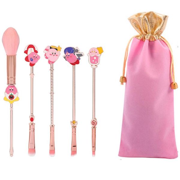 

makeup brushes 5pcs/set japanese cartoon anime set tool power eyebrow eye lip brush metal handle maquiagem