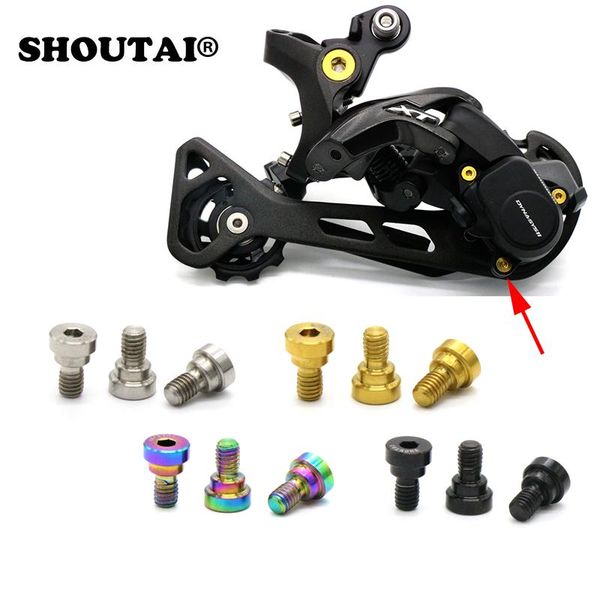 

bike derailleurs 3pcs bicycle tc4 titanium alloy rear derailleur screw bolt for xt 8000 modification accessories