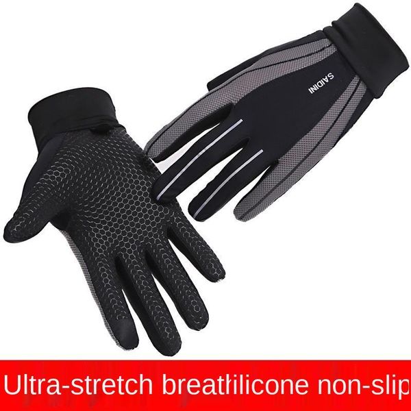 

cycling gloves sports fitness men and women's equipment training running horizontal bar dumbbell pull-up silicone anti slip through, Black