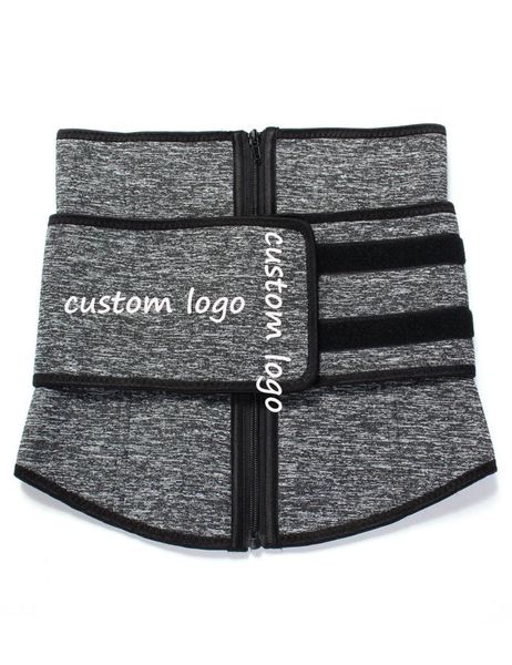 

women's shapers women neoprene workout waist trainer with adjustable double straps faja breathable belly belt zip up, Black;white