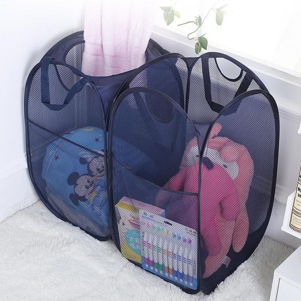 

storage bags foldable laundry basket household grid portable large capacity