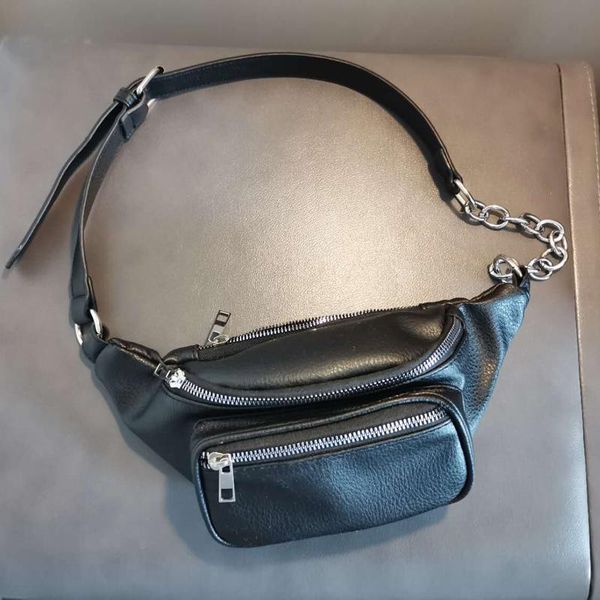 

fashion women's waist bag simple chest pouch pu leather shoulder crossbody belt girls travel black bags