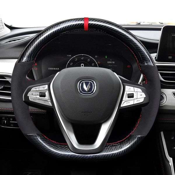 

diy custom leather interior special steering wheel cover for changan cs75 plus eadoxt raeton cc linmax cs35 car wheel cover