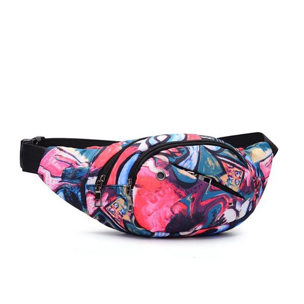 

waist bag colorful printed chest packs pouch zipper adjustable belt small purse b2cshop outdoor bags