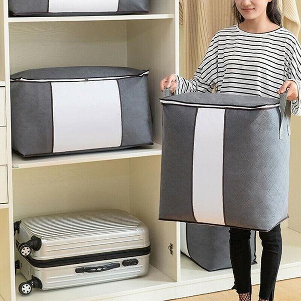 

storage bags foldable large bag box clothes quilt duvet bed and underbed three-ply composite non-woven fabric