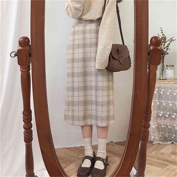 

skirts autumn fall long skirts ladies skirt winter mujer woolen maxi cxmr, Black