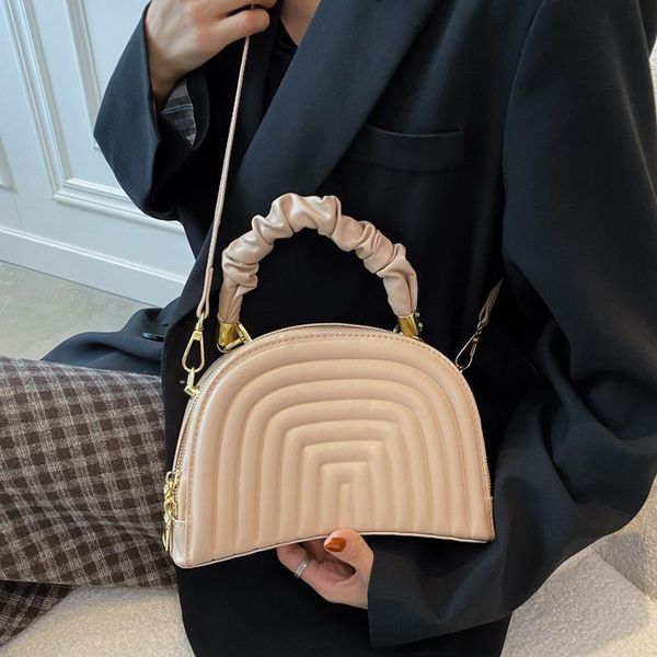 

evening bags french stylish bag women's autumn internet celebrity minimalist handbag textured one-shoulder indentation crossbody