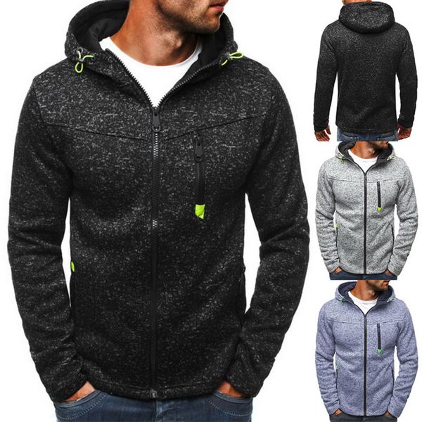 

men's hoodi et casual zipper warm hooded fce cardigan sweatshirt outwear oversized coat mens clothing, Black;brown