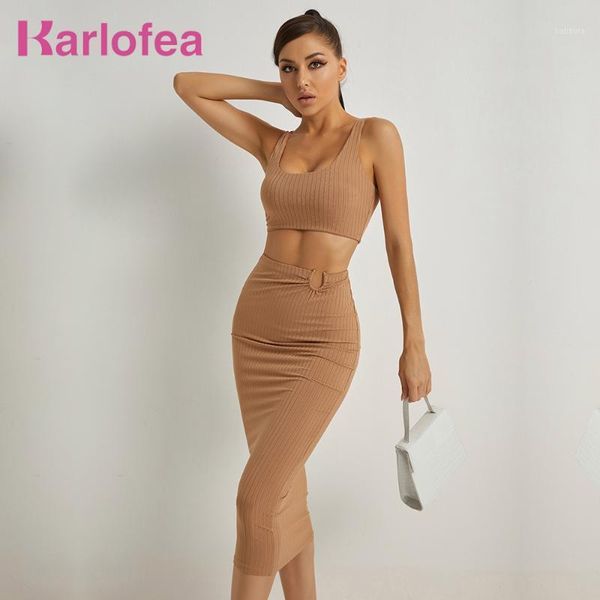 

casual dresses karlofea women elegant basic ribbed 2 piece dress fashion bodycon street wear outfits vestidos female club party cloth, Black;gray