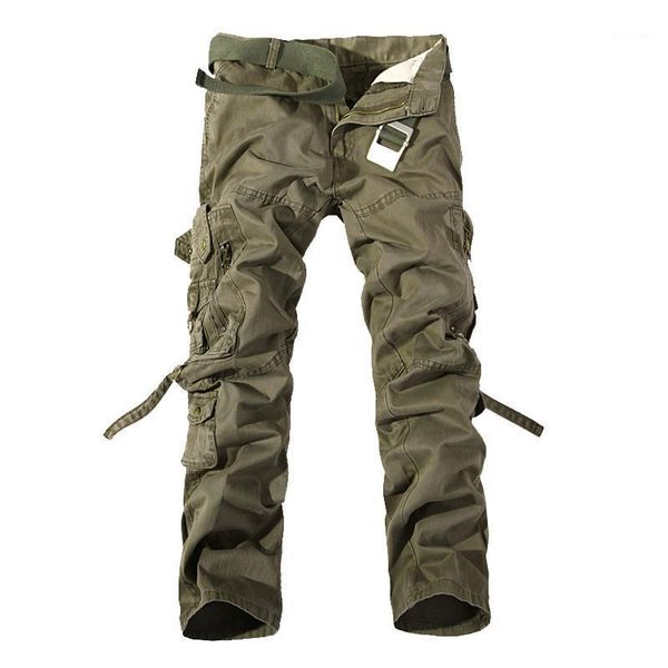 

men military camo cargo pants leisure cotton trousers cmbat camouflage overalls 28-40 ayg69 men's, Black