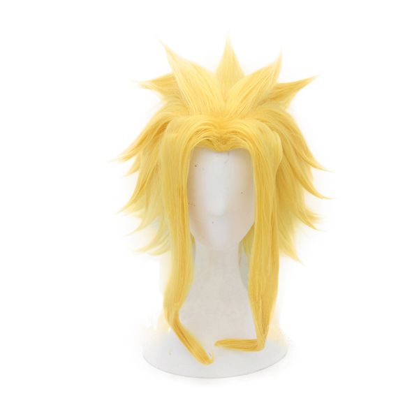 

my hero academia all might cosplay wig boku no hero academia golden style fake hair halloween party costume role play wigs, Black